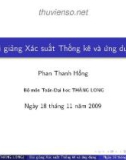 Bài giảng Xác suất thống kê và ứng dụng: Phần 3 - Phan Thanh Hồng