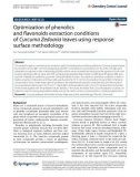 Optimization of phenolics and flavonoids extraction conditions of Curcuma Zedoaria leaves using response surface methodology