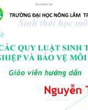 Bài thuyết trình Sinh thái học môi trường: Ứng dụng các quy luật sinh thái trong nông nghiệp và bảo vệ môi trường