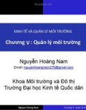 Bài giảng Kinh tế và quản lý môi trường: Chương 5 - Nguyễn Hoàng Nam (Hệ 3 tín chỉ)