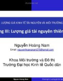 Bài giảng Lượng giá kinh tế tài nguyên và môi trường: Chương 3 - Nguyễn Hoàng Nam