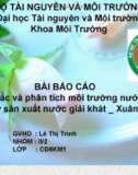 Báo cáo: Quan trắc và phân tích môi trường nước thải của cơ sở sản xuất nước giái khát-Xuân Trường