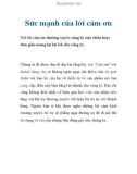 Sức mạnh của lời cám ơn