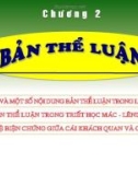 Bài giảng Chương 2: Bản thể luận