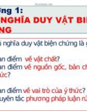 Bài giảng Những nguyên lý cơ bản của chủ nghĩa Mác-Lênin: Chương 1.2 - TS.GVC. Trần Nguyên Ký