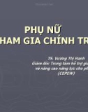 Bài giảng Phụ nữ tham gia chính trị - TS. Vương Thị Hanh