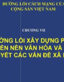 ĐƯỜNG LỐI CÁCH MẠNG CỦA ĐẢNG CỘNG SẢN VIỆT NAM - CHƯƠNG VII: ĐƯỜNG LỐI XÂY DỰNG PHÁT TRIỂN NỀN VĂN HÓA VÀ GIẢI QUYẾT CÁC VẤN ĐỀ XÃ HỘI