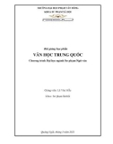 Bài giảng Văn học Trung Quốc - ĐH Phạm Văn Đồng