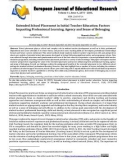 Extended school placement in initial teacher education: Factors impacting professional learning, agency and sense of belonging