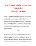 G. W. G. Hegel - HIỆN TƯỢNG HỌC TINH THẦN [Phần 2]: TRI GIÁC_2