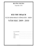 Bài thu hoạch: Tuần sinh hoạt công dân - HSSV năm học 2009 - 2010