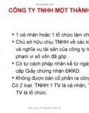 bài giảng môn học luật kinh doanh phần 4 - CÔNG TY TNHH MỘT THÀNH VIÊN