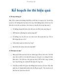 Kế hoạch ôn thi hiệu quả