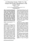 An information system model for one tampon one product management in Thai supply chain