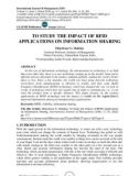 To study the impact of RFID applications on information sharing