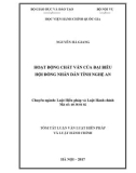 Tóm tắt Luận văn thạc sĩ Luật Hiến pháp và Luật Hành chính: Hoạt động chất vấn của đại biểu Hội đồng nhân dân tỉnh Nghệ An