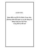 LUẬN VĂN: Quan điểm của Hồ Chí Minh về mục tiêu, phương châm đối ngoại và sự vận dụng của Đảng Cộng sản Việt Nam trong thời kỳ đổi mới