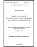 Tóm tắt Luận văn Thạc sĩ Quản lý công: Quản lý nhà nước về làng nghề truyền thống trên địa bàn huyện Hoài Đức, Thành phố Hà Nội