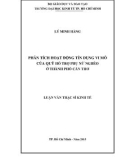 Luận văn Thạc sĩ Kinh tế: Phân tích hoạt động tín dụng vi mô của Quỹ Phụ nữ nghèo ở Thành phố Cần Thơ