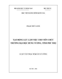 Luận văn Thạc sĩ Quản lý công: Tạo động lực làm việc cho viên chức trường Đại học Hùng Vương, tỉnh Phú Thọ