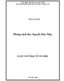 Luận văn Thạc sĩ Văn học: Phong cách thơ Nguyễn Đức Mậu