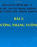 Bài giảng Hai đường thẳng vuông góc - Hình học 11 - GV. Trần Thiên