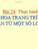 Bài giảng Công nghệ 6 bài 24: Thực hành - Tỉa hoa trang trí món ăn từ một số loại rau, củ, quả