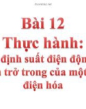 Slide bài Thực hành suất ĐĐ và ĐT trong của pin điện hóa - Vật lý 11 - L.N.Ngọc