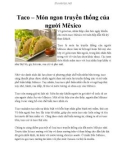 Taco – Món ngon truyền thống của người Mêxico