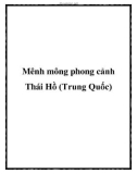 Mênh mông phong cảnh Thái Hồ (Trung Quốc)