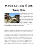 Đi thăm Lệ Giang cổ kính, Trung Quốc