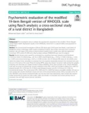 Psychometric evaluation of the modified 19-item Bengali version of WHOQOL scale using Rasch analysis: A cross-sectional study of a rural district in Bangladesh