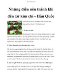 Những điều nên tránh khi đến xứ kim chi - Hàn Quốc