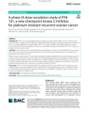 A phase IA dose-escalation study of PHI101, a new checkpoint kinase 2 inhibitor, for platinum-resistant recurrent ovarian cancer