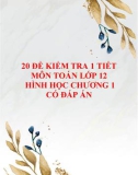 20 Đề kiểm tra 1 tiết Hình học chương 1 lớp 12 có đáp án