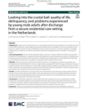 Looking into the crystal ball: Quality of life, delinquency, and problems experienced by young male adults after discharge from a secure residential care setting in the Netherlands