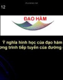 Ý nghĩa hình học của đạo hàm Phương trình tiếp tuyến của đường cong