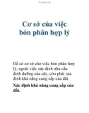 Cơ sở của việc bón phân hợp lý