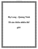 Hạ Long - Quảng Ninh Di sản thiên nhiên thế giới