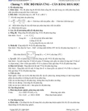 Tóm tắt lý thuyết hoá học vô cơ 10Chương 7 : TỐC ĐỘ PHẢN ỨNG – CÂN BẰNG HOÁ HỌC