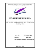 Sáng kiến kinh nghiệm: Một số kinh nghiệm giúp học sinh yếu kém học môn Vật lý 9