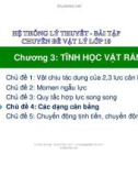 Bài giảng Chuyên đề Vật lý 10 - Chương 3: Chủ đề 4 (Bài tập)