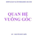 Quan hệ vuông góc - GV. Nguyễn Đức Kiên