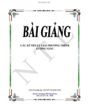 Bài giảng: Các kĩ thuật giải phương trình lượng giác