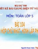 BÀI GIẢNG: HÌNH HỘP CHỮ NHẬT. HÌNH LẬP PHƯƠNG