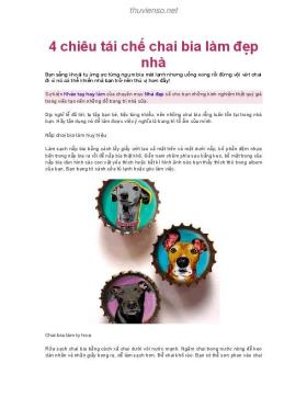 4 chiêu tái chế chai bia làm đẹp nhà