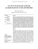 Các yếu tố ảnh hưởng đến sự hài lòng của khách du lịch đối với điểm đến Bình Định