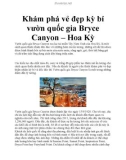 Khám phá vẻ đẹp kỳ bí vườn quốc gia Bryce Canyon – Hoa Kỳ