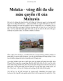 Melaka - vùng đất đa sắc màu quyến rũ của Malaysia