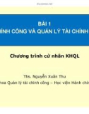 Bài 1: Tài chính công và quản lý tài chính công